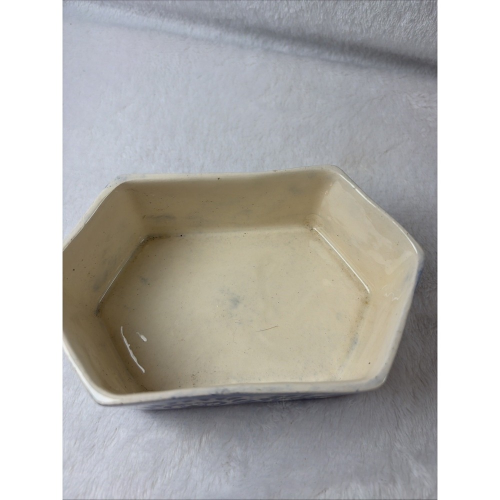 Vintage 90s Mexican Talavera Hexagonal Ceramic Trinket Box Lidded Jewelry Dish - Picture 5 of 15